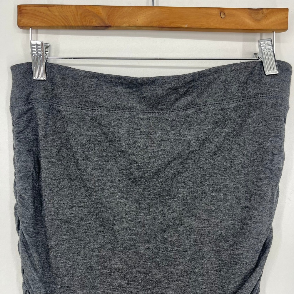 Athleta Women Heather Gray Ruched Side Stretch Skirt Small Tall - Picture 5 of 11